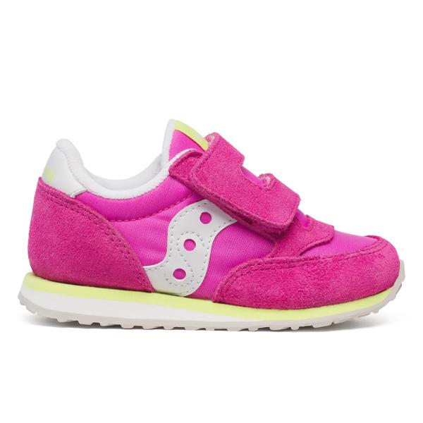 Baby Jazz Hook & Loop Sneaker, Pink/Lime, dynamic