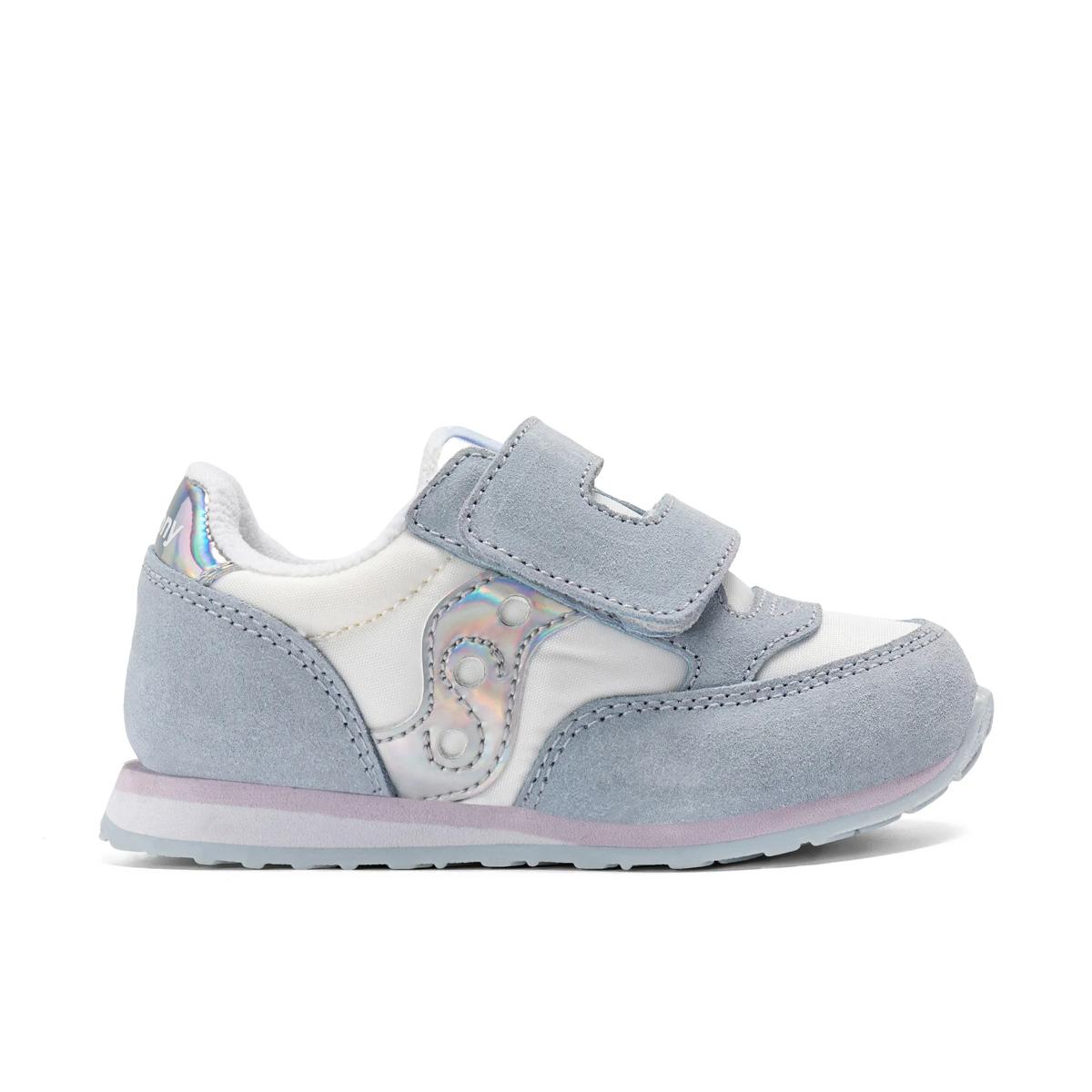 Baby Jazz Hook & Loop Sneaker, White/Blue, dynamic 1