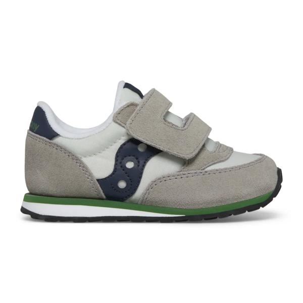 Baby Jazz Hook & Loop Sneaker, Grey/Navy/Green, dynamic