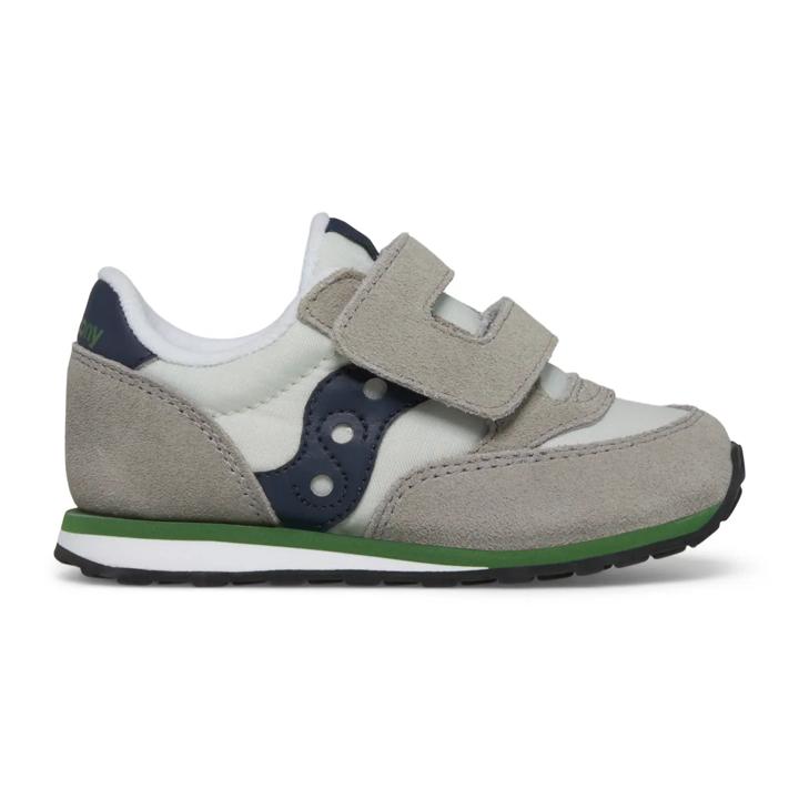 Baby Jazz Hook & Loop Sneaker, Grey/Navy/Green, dynamic