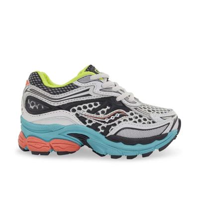 Saucony Baby Ride – Scarpe Sportive Per Bambini (Primi Passi E Little Kid) – Grigio/Lime – Chiusura A Strappo – Tomaia In Pelle – Misura 5.5 M US Toddler - 2