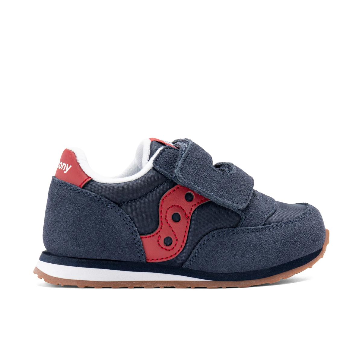 Baby Jazz Hook & Loop Sneaker, Navy / Red, dynamic 1