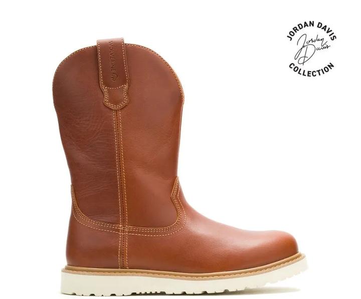 Wolverine x Jordan Davis Bronc Wedge Soft-Toe​ Wellington, Sunset Wheat, dynamic