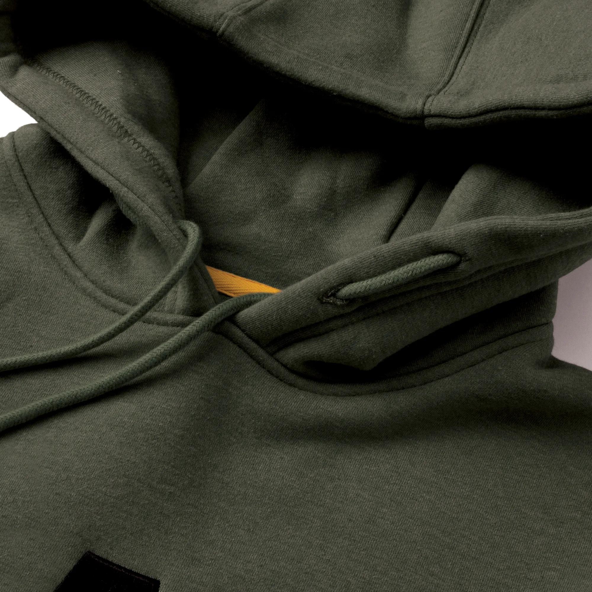 Trademark Hooded Sweatshirt, Army Moss Heather, dynamic 4