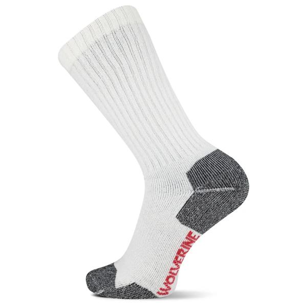 2-PK Safety-Toe Moisture-Wicking Crew Sock, White, dynamic