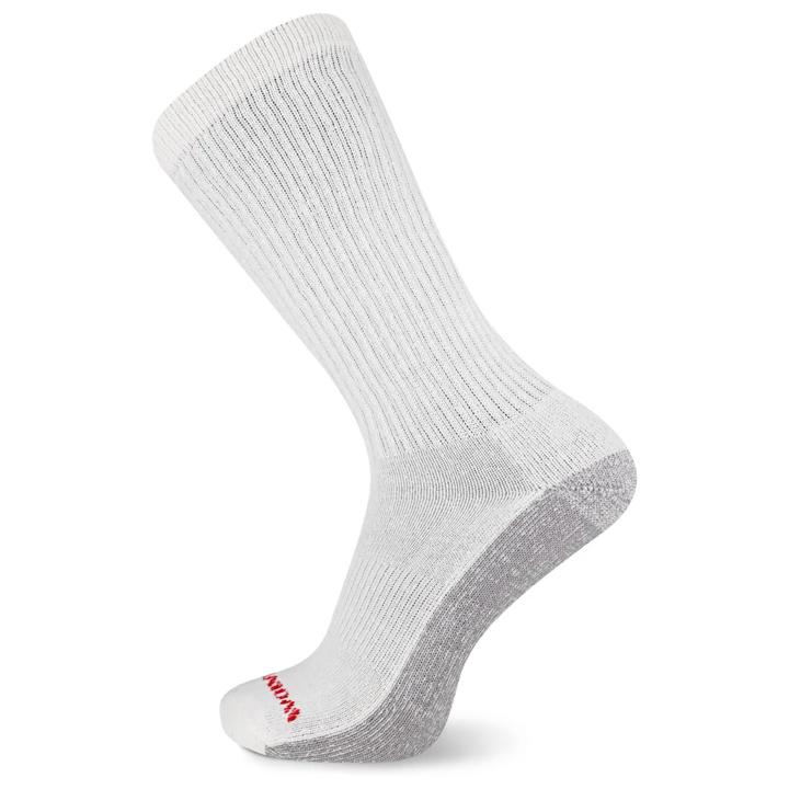 6-PK Cotton Comfort Steel-Toe Crew Sock, White, dynamic