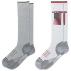 2-PK All Season Mid-Calf Work Sock, White Assorted, dynamic 3