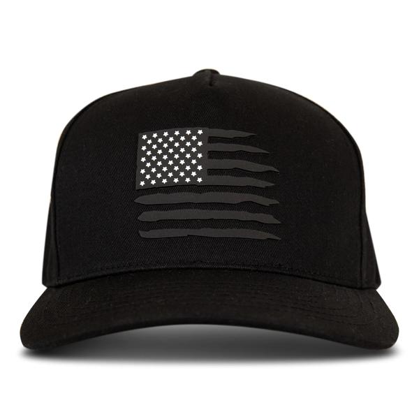 Raised American Flag 5-Panel Cap, Black, dynamic