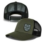 Claw Embroidered Shield Patch Trucker Cap, Olive, dynamic 6