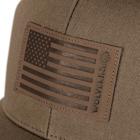 American Flag Leather Patch Trucker Cap, Cedar, dynamic 3