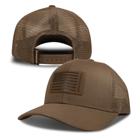 American Flag Leather Patch Trucker Cap, Cedar, dynamic 6