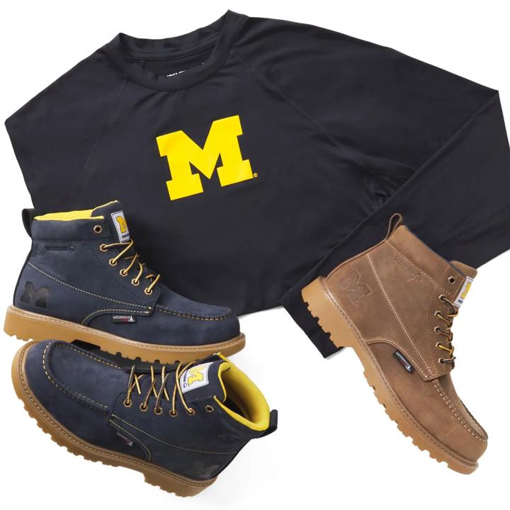 Wolverine X Valiant U of M Sun Stop Eco Long Sleeve Tee