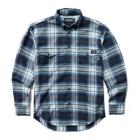 FR Plaid Long Sleeve Twill Shirt, Navy Plaid, dynamic 1