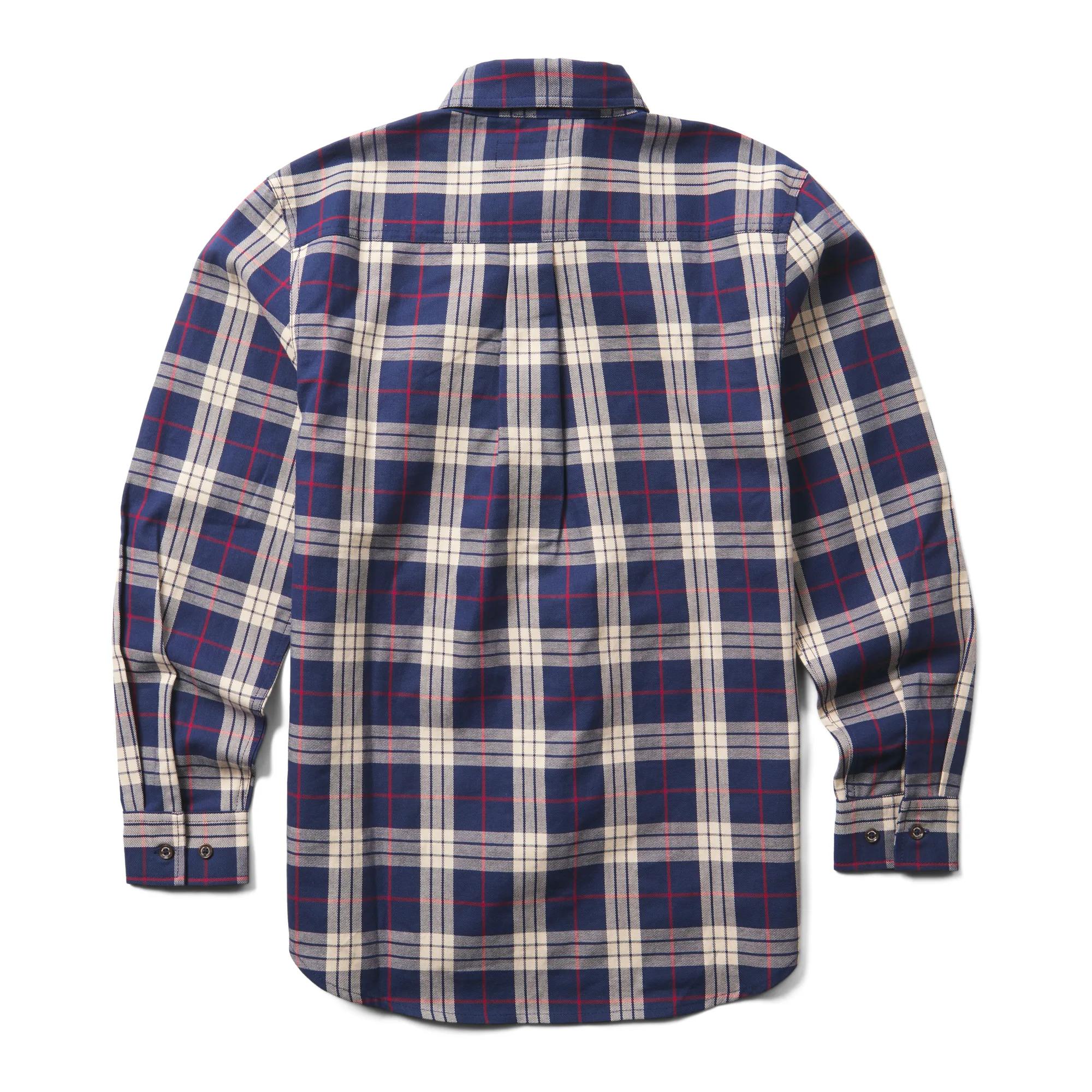 FR Plaid Long Sleeve Twill Shirt, Dark Navy Plaid, dynamic 2