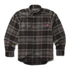 Glacier Heavyweight Long Sleeve Flannel Shirt, Onyx Black Plaid, dynamic 1