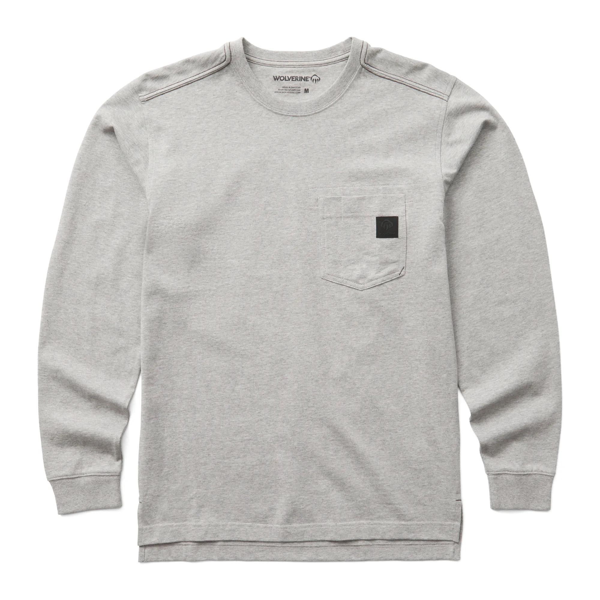 Guardian Cotton&trade; Long Sleeve Pocket Tee, Light Grey Heather, dynamic 1