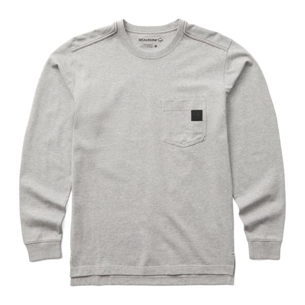 Guardian Cotton&trade; Long Sleeve Pocket Tee, Light Grey Heather, dynamic