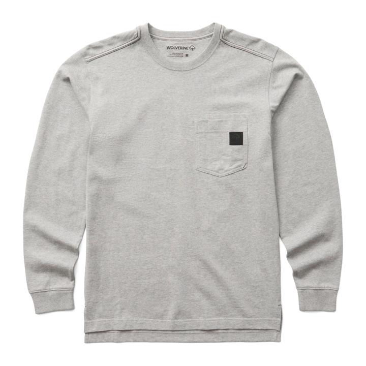 Guardian Cotton&trade; Long Sleeve Pocket Tee, Light Grey Heather, dynamic