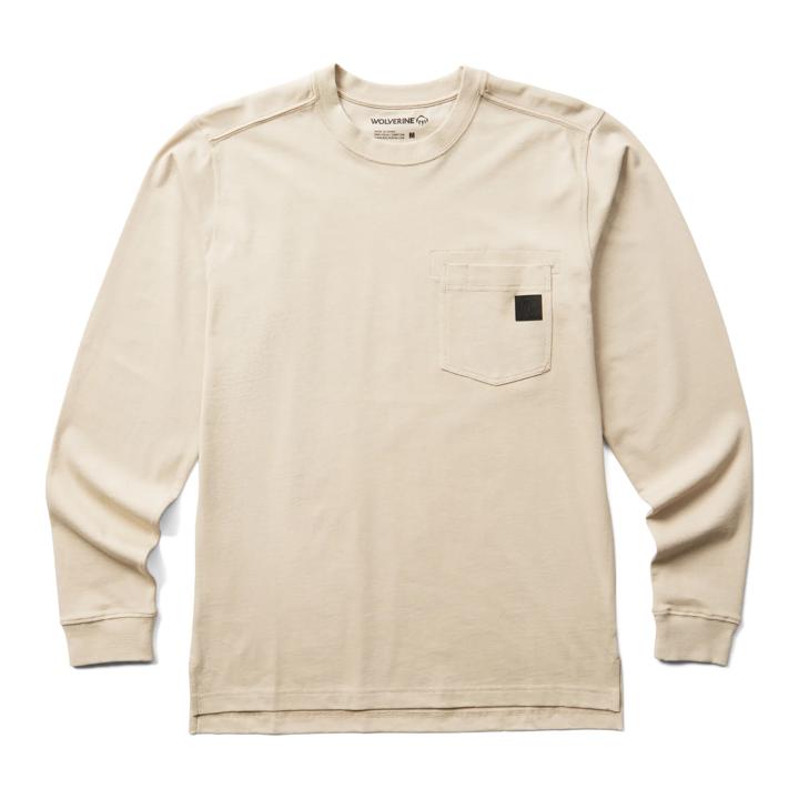 Guardian Cotton&trade; Long Sleeve Pocket Tee, Silver, dynamic