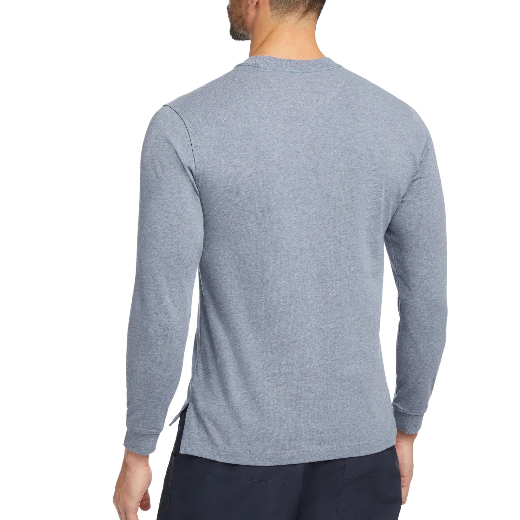 Guardian Cotton&trade; Long Sleeve Pocket Tee, Blue Heather, dynamic 4