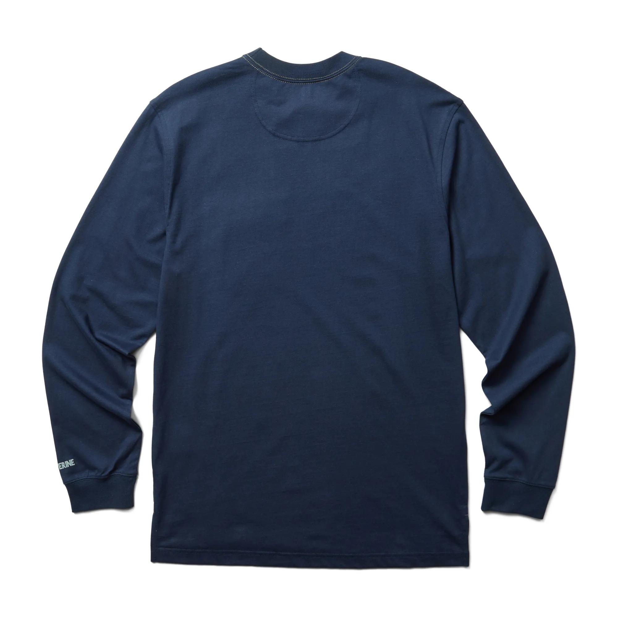Guardian Cotton&trade; Long Sleeve Pocket Tee, Navy, dynamic 3