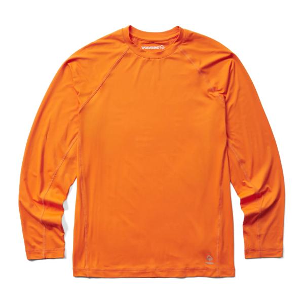 Sun-Stop Eco Long Sleeve Tee, Orange, dynamic