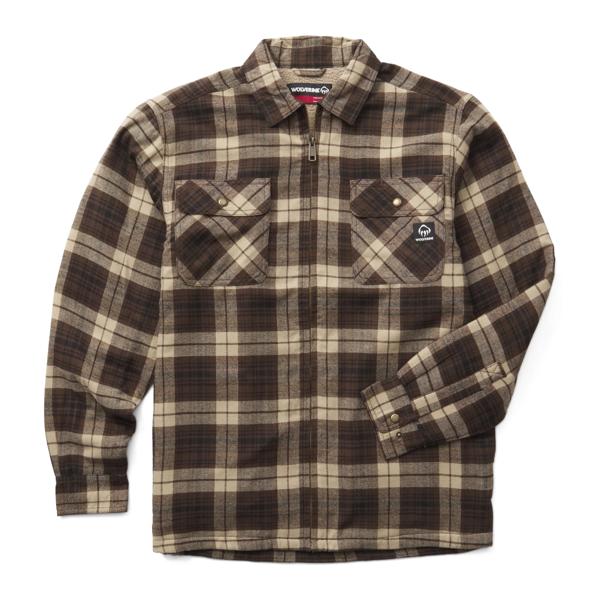 Hastings Sherpa Lined Zip Shirt-Jac, Dark Bison, dynamic