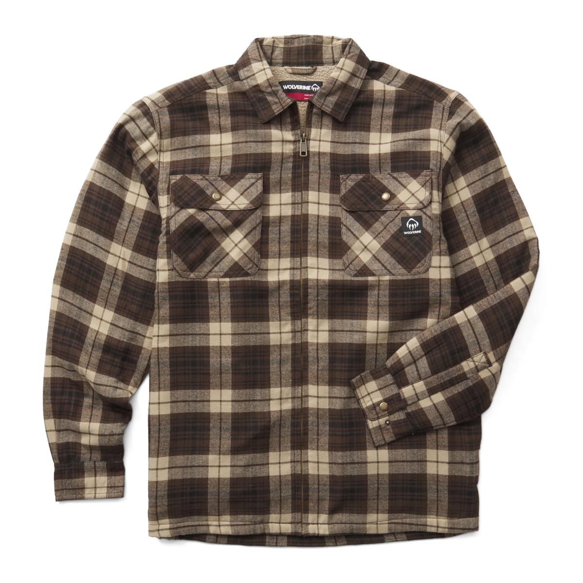 Hastings Sherpa Lined Zip Shirt-Jac, Dark Bison, dynamic 1