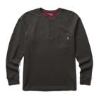 Walden II Thermal Long Sleeve Henley, Black, dynamic 1