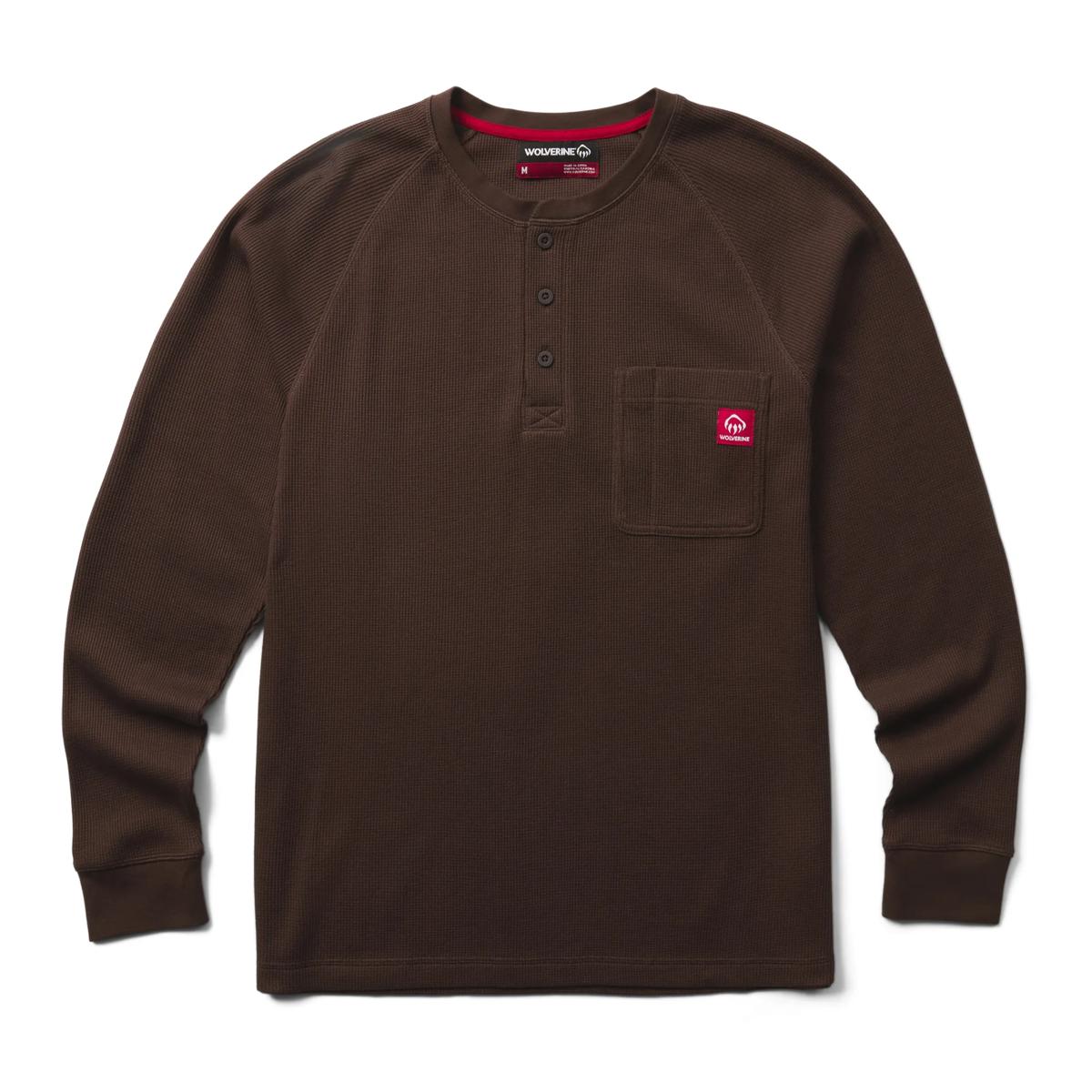 Walden II Thermal Long Sleeve Henley, Java, dynamic 1