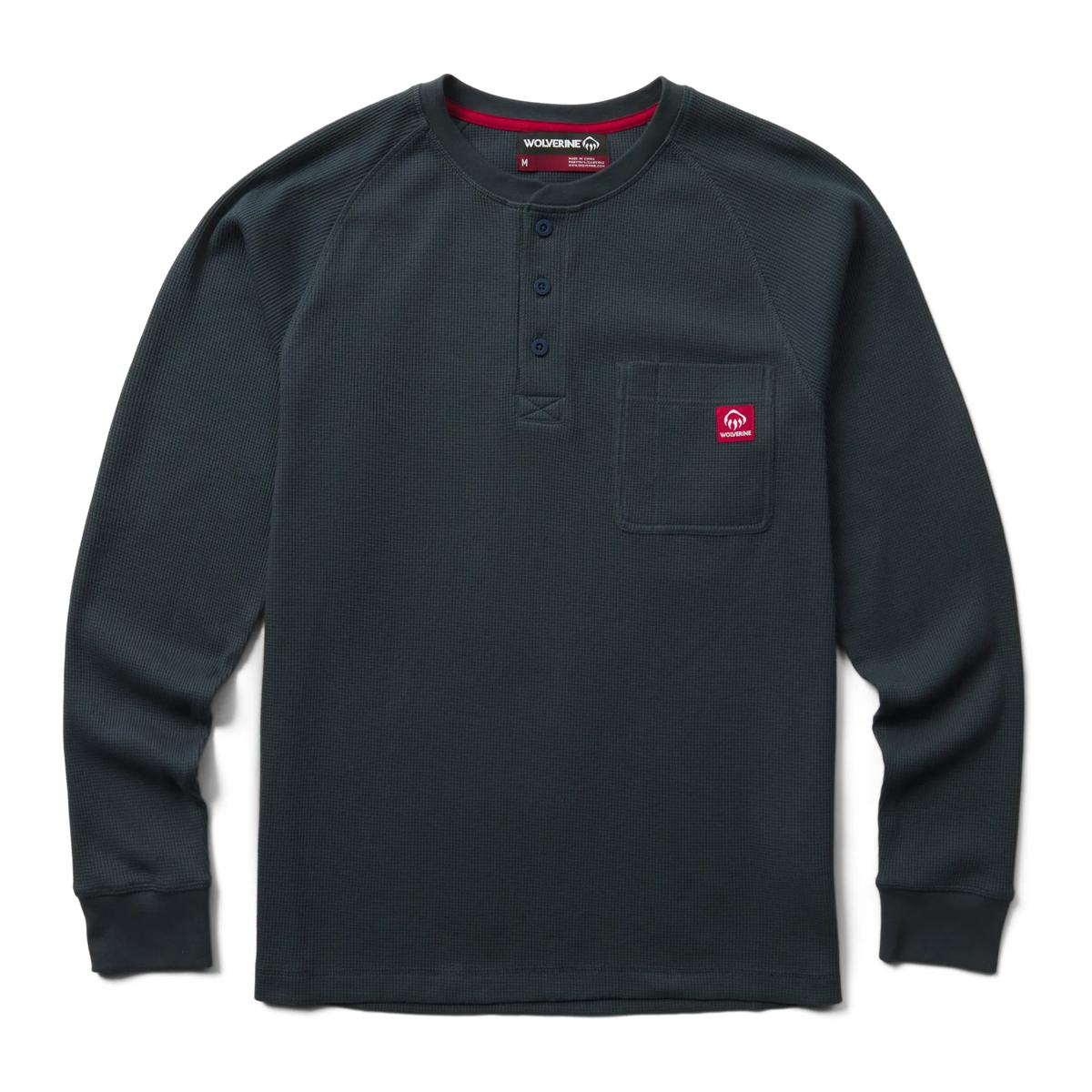 Walden II Thermal Long Sleeve Henley, Dark Navy, dynamic 1