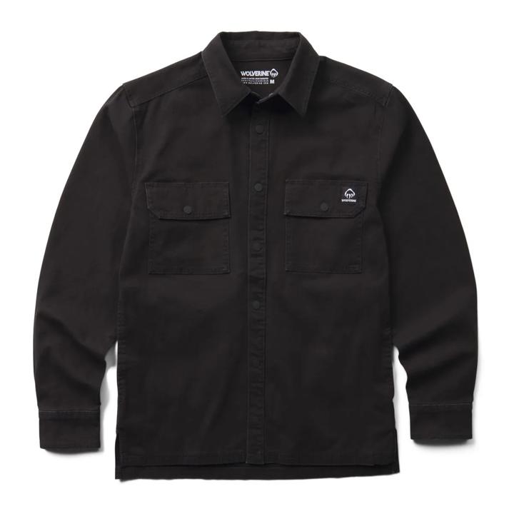 Steelhead Stretch Canvas Overshirt, Black, dynamic