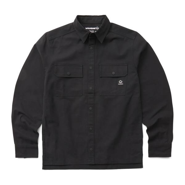 Steelhead Stretch Canvas Overshirt, Black, dynamic