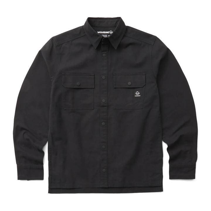 Steelhead Stretch Canvas Overshirt, Black, dynamic