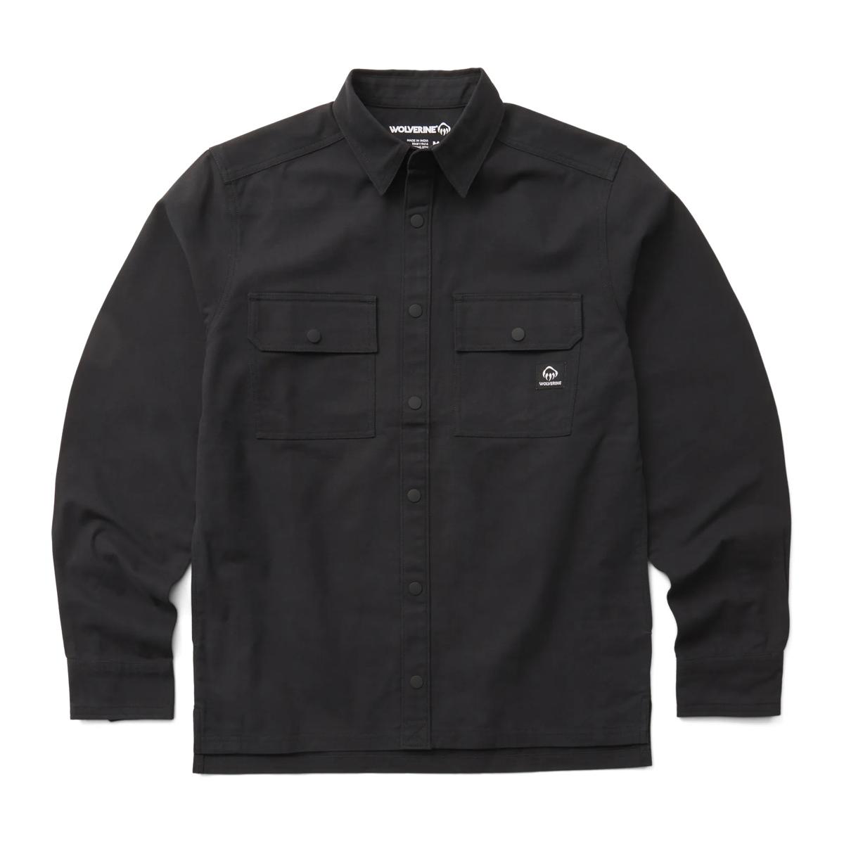 Steelhead Stretch Canvas Overshirt, Black, dynamic 1