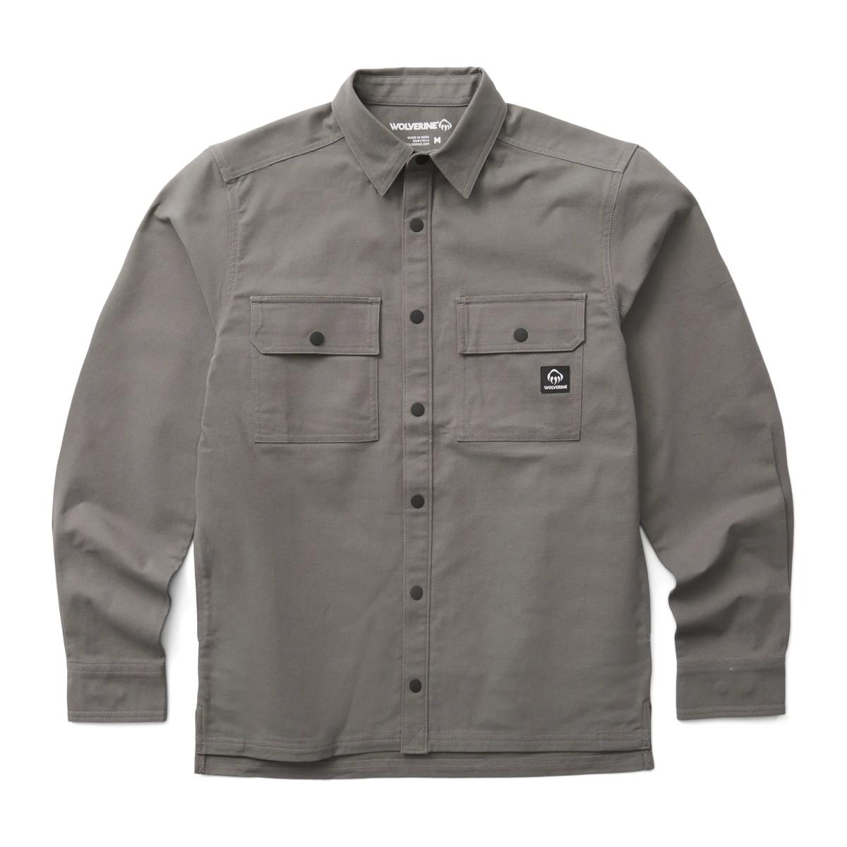Steelhead Stretch Canvas Overshirt, Greystone, dynamic 1