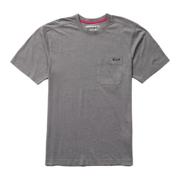 Classic Short Sleeve Pocket Tee, Charcoal Heather, dynamic