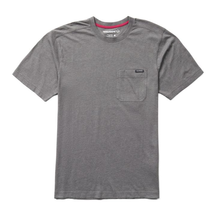 Classic Short Sleeve Pocket Tee, Charcoal Heather, dynamic