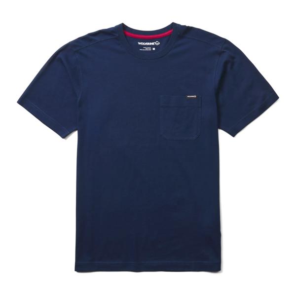 Classic Short Sleeve Pocket Tee, Navy, dynamic