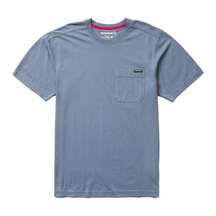 Classic Short Sleeve Pocket Tee, Stormy Blue, dynamic