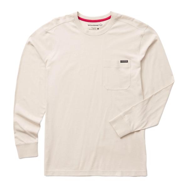 Classic Long Sleeve Pocket Tee, Stone, dynamic