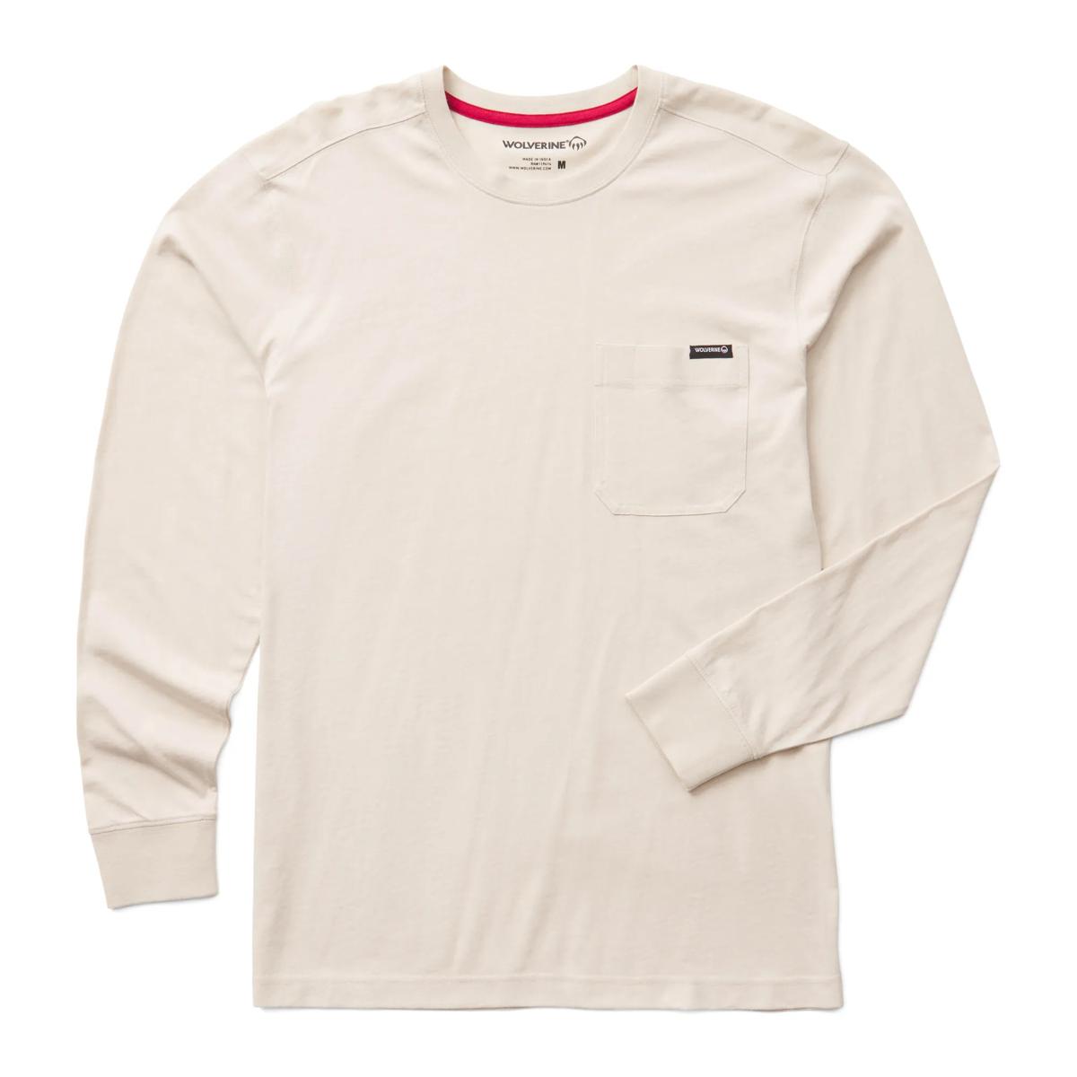 Classic Long Sleeve Pocket Tee, Stone, dynamic 1