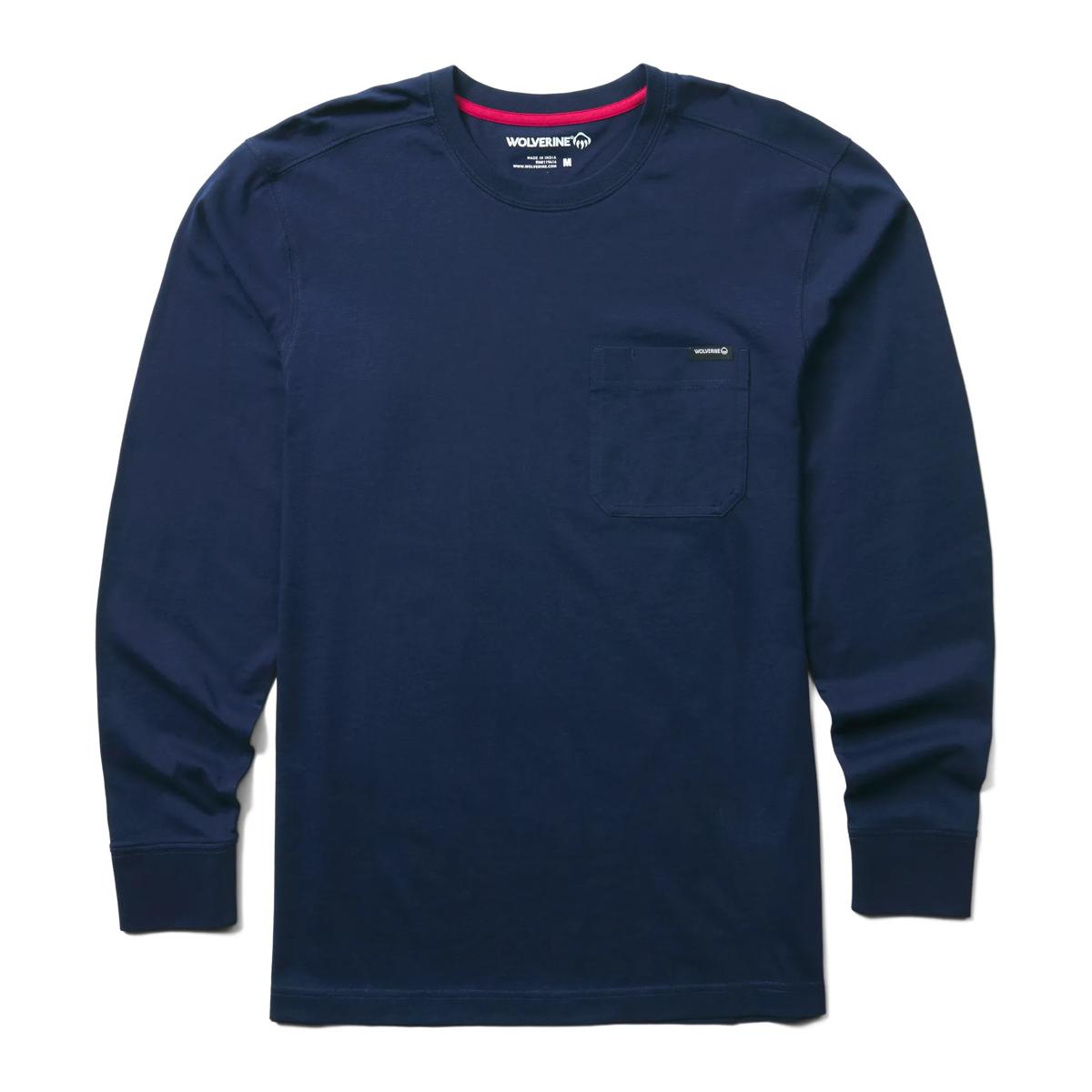 Classic Long Sleeve Pocket Tee, Navy, dynamic 1