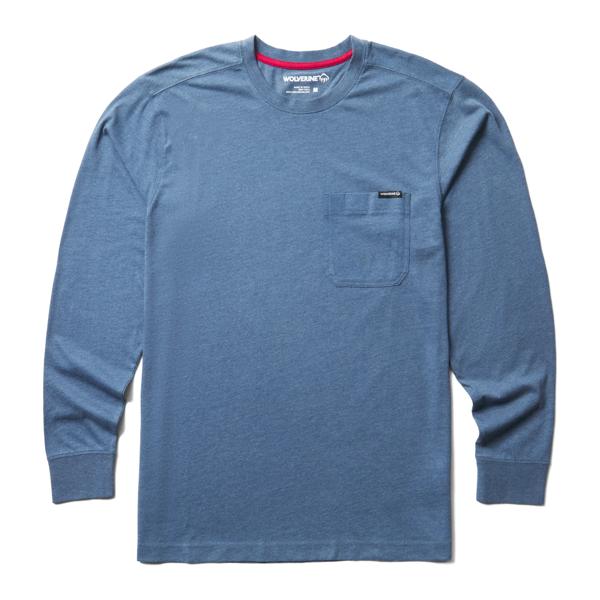 Classic Long Sleeve Pocket Tee, Indigo, dynamic