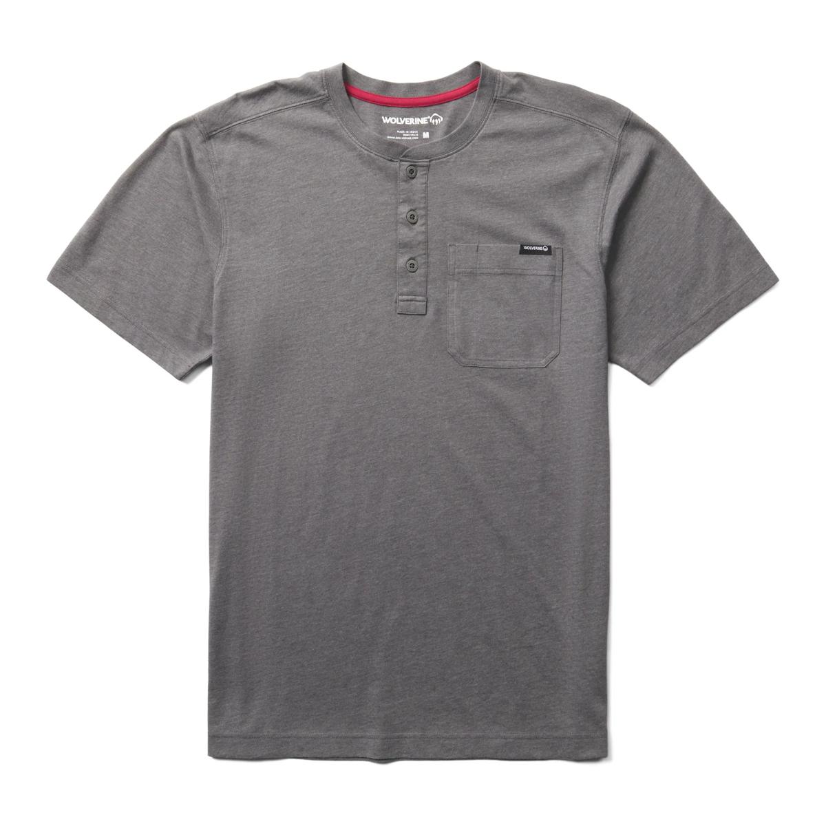 Classic Short Sleeve Henley, Charcoal Heather, dynamic 1