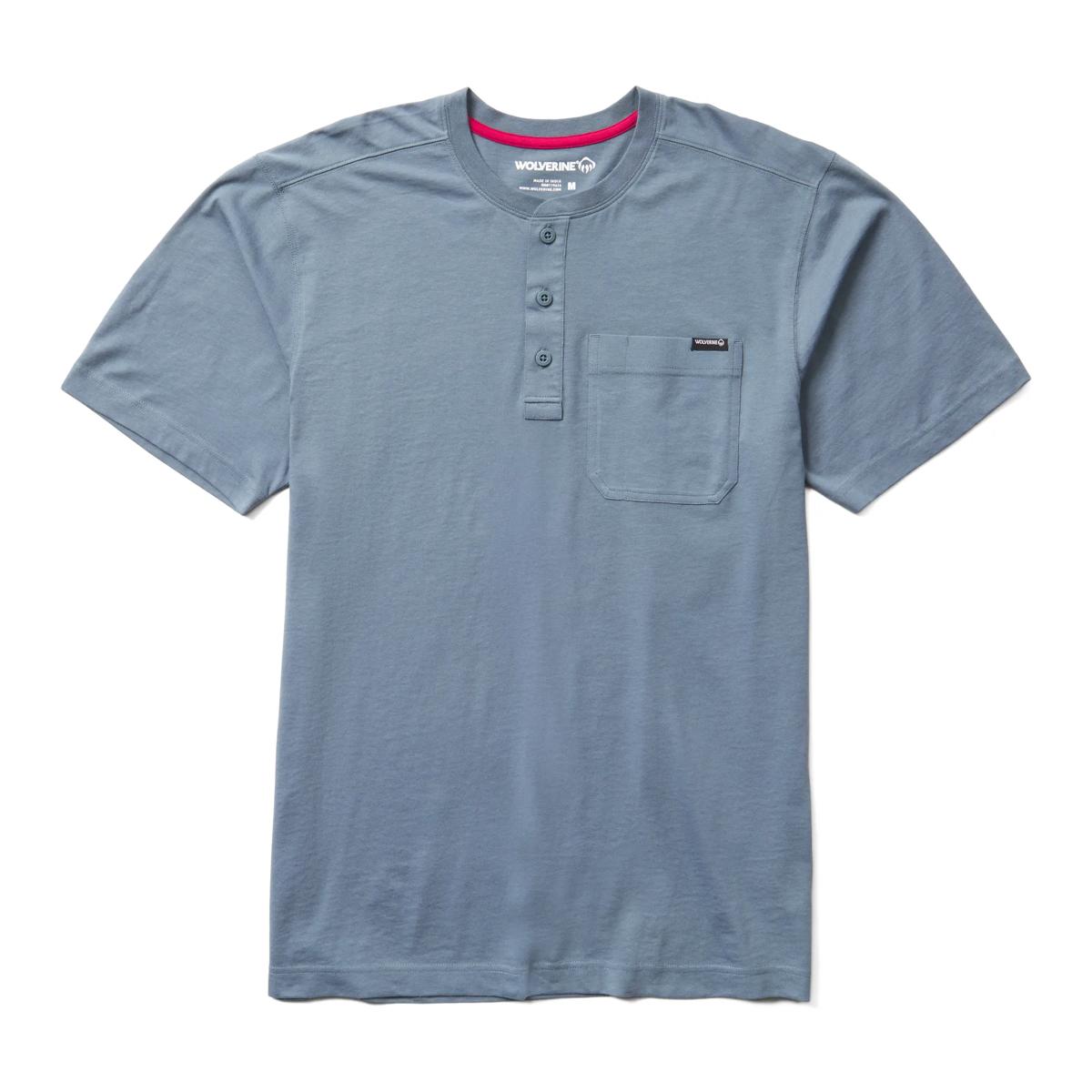 Classic Short Sleeve Henley, Stormy Blue, dynamic 1