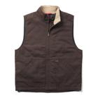 Jaxon Sherpa Collar Canvas Vest, Espresso, dynamic 1