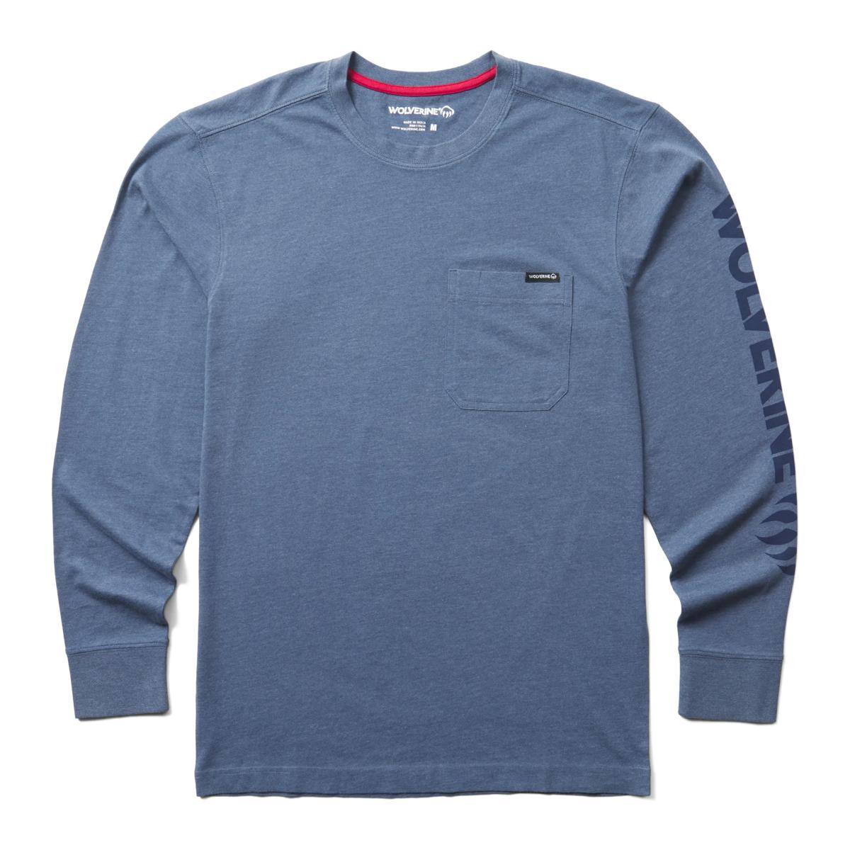 Classic Graphic Long Sleeve Pocket Tee, Indigo, dynamic 1