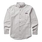 FR Plaid Work Long Sleeve Shirt, Marine, dynamic 1
