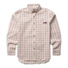 FR Plaid Work Long Sleeve Shirt, Burgundy, dynamic 1